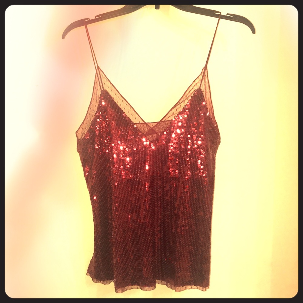 Free People Red sequin spaghetti strap small